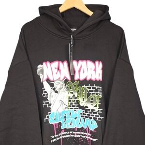 Supply & Demand Hoodie Men XXL Black New York Statue of Liberty‎ Sweatshirt NEW